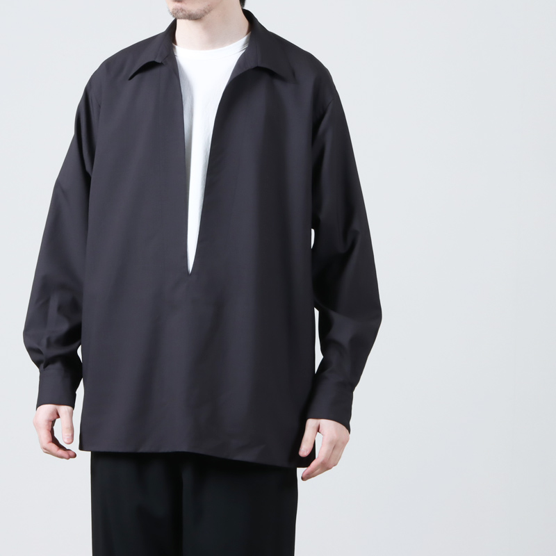 MARKAWARE (マーカウェア) ORGANIC WOOL 2/80 TROPICAL VAREUSE SHIRT