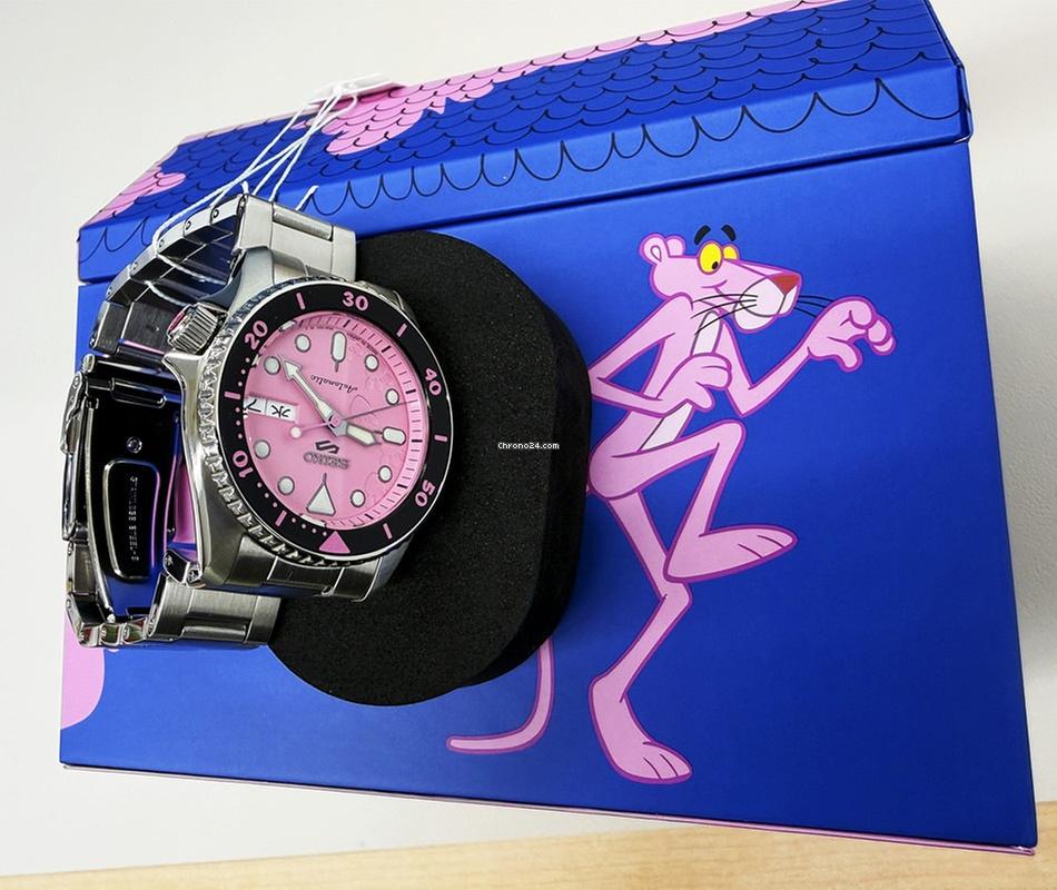 Seiko SBSA321 5 sports SKX series Pink Panther collaboration