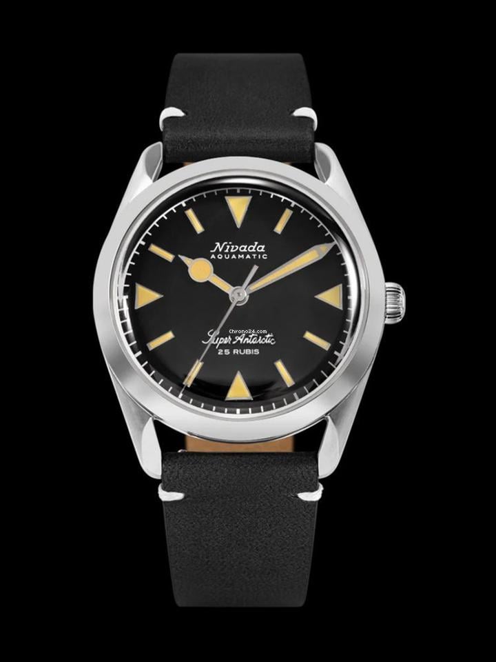 Nivada Super Antarctic 32024A - Black Leather White Stitching