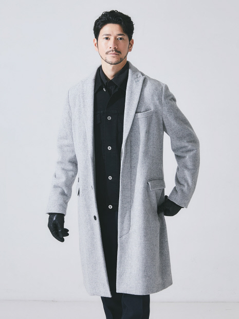 ☆アンゴラ混 XL☆ J.PRESS チェスターコート ピークドラペル 日本製