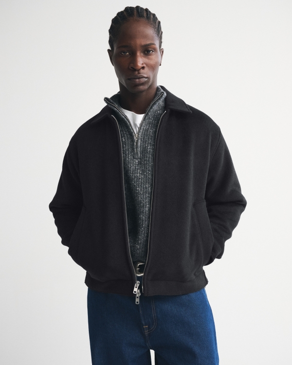 Men's Wool-Blend Zip Jacket | Men's Clearance | Abercrombie.com