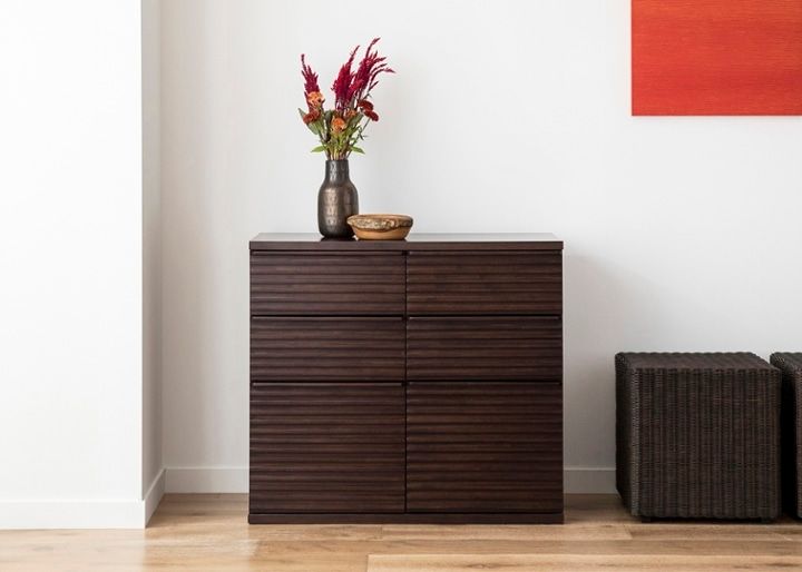 ルーバー・キャビネットv02 850 L ～チェスト～波から着想を得た横