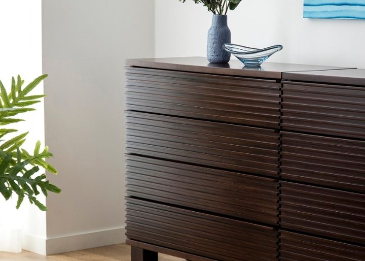 ルーバー・キャビネットv02 H セット ～チェスト～波から着想を得た横