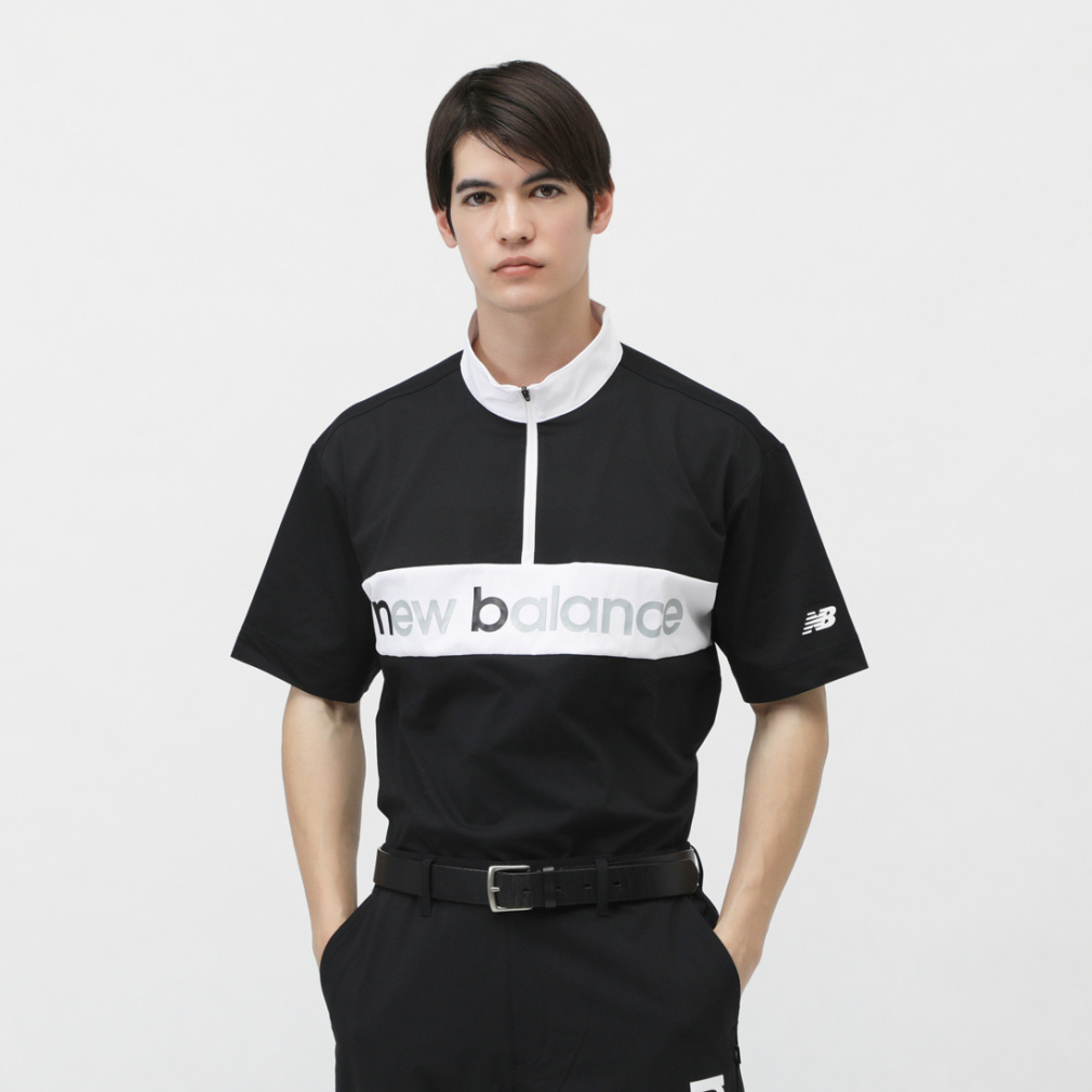 ニューバランス ゴルフウェア 半袖シャツ 春 夏 HALF ZIP MOCK NECK