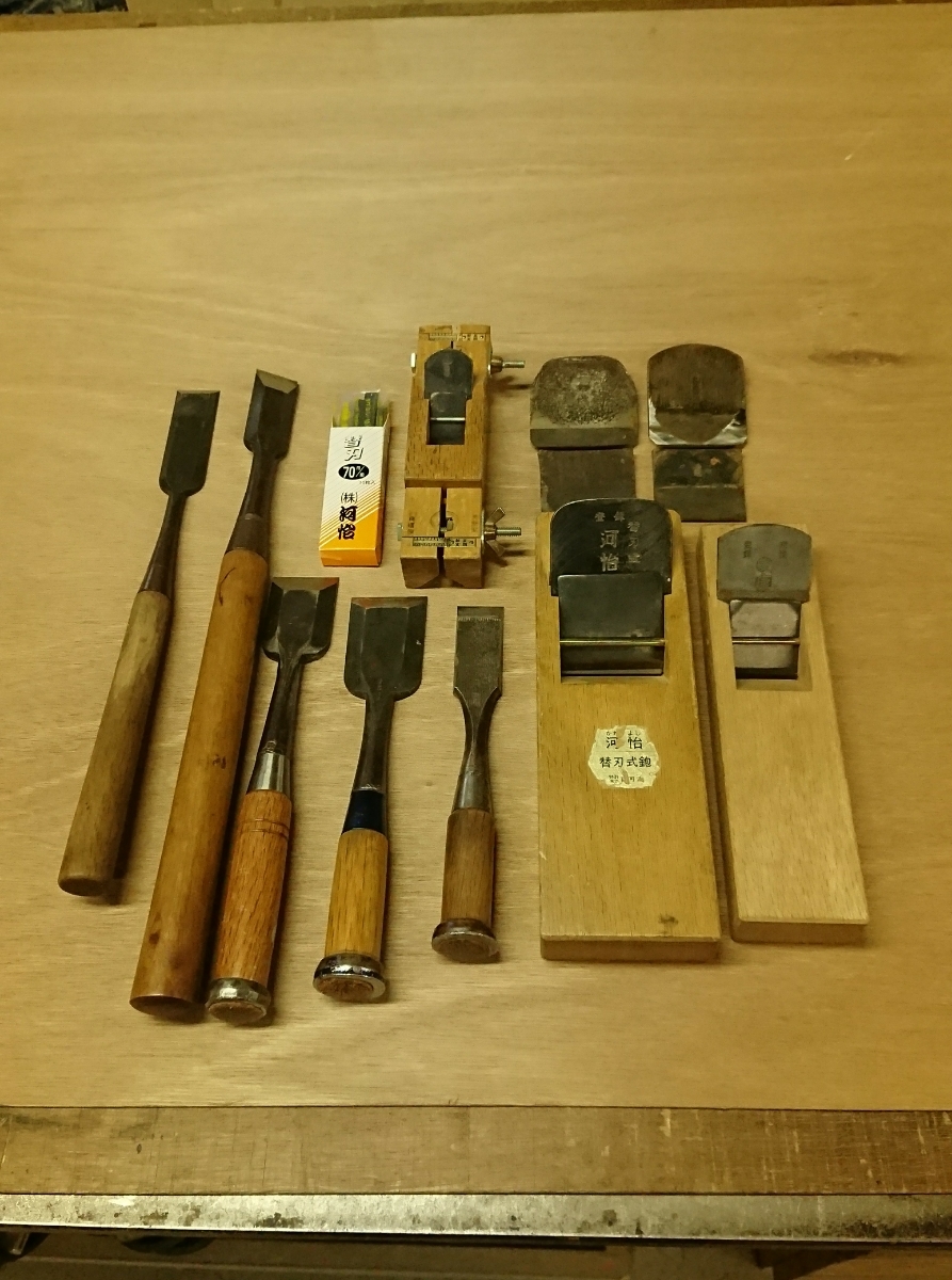 大工道具 本職用鑿 7丁 まとめ売り 大工道具本職用鑿7丁まとめ売り