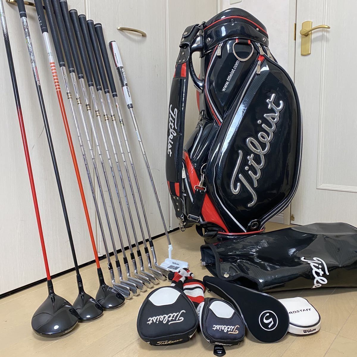 Titleist メンズクラブセット 12本 黒キャディバッグ付き ゴルフ