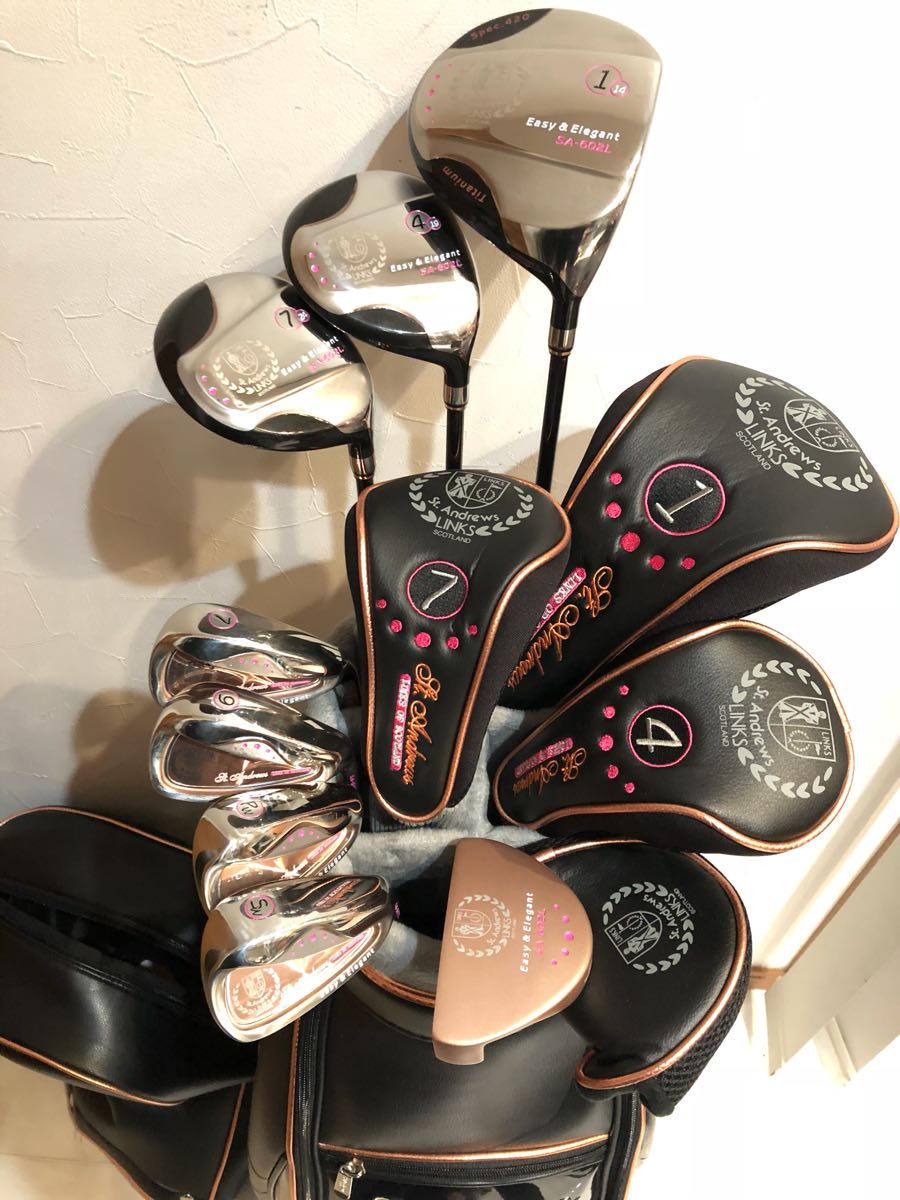 中古】豪華 2回のみ使用 美品 レディースゴルフクラブセット リンクス