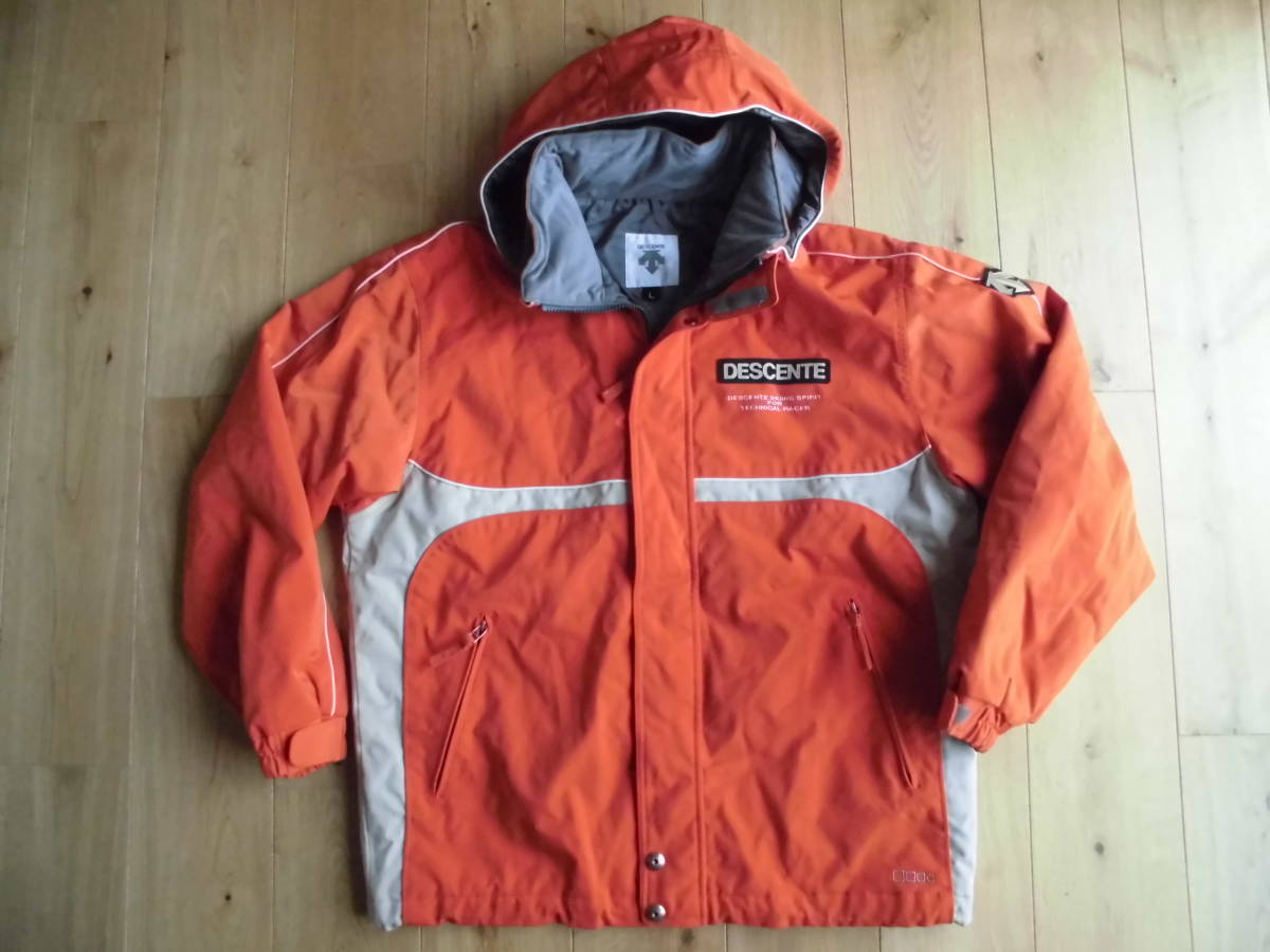 DESCENTE フード付きスキーウェア ボード ジャケット オレンジ L