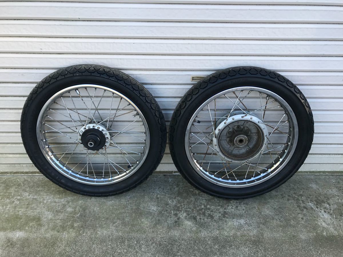 GS400 スポークダンロップタイヤ付きスポークホイール