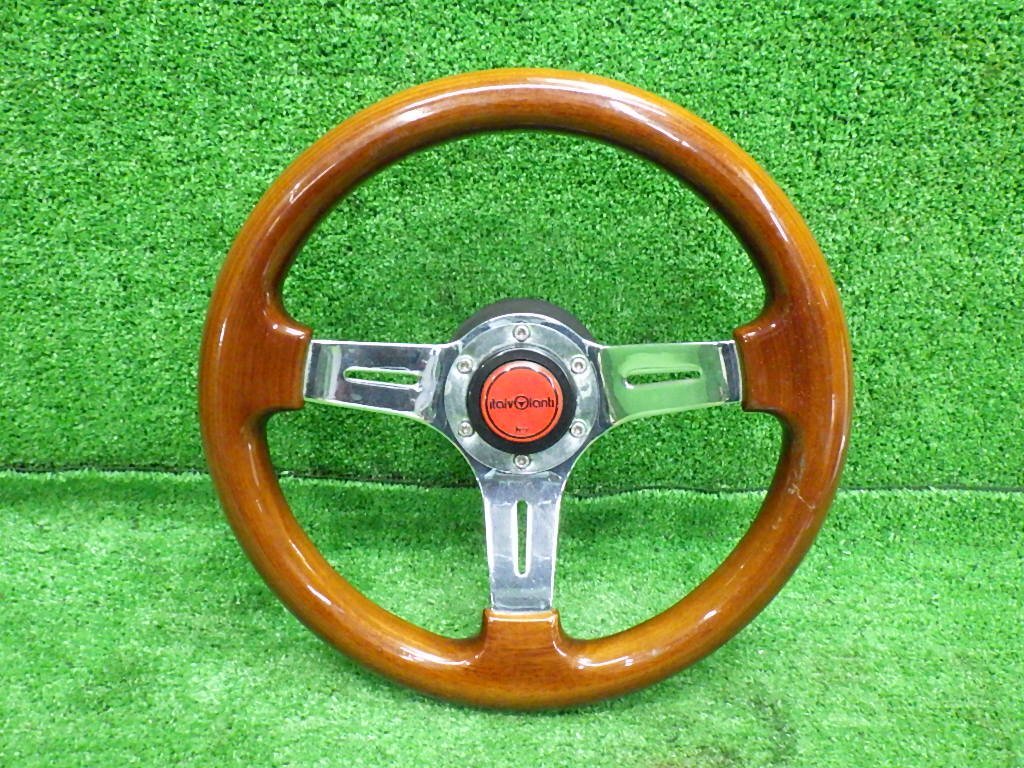 ワインレッド レザー ステアリング 3スポーク イタルボランテ 360mm