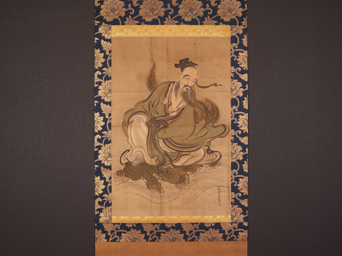 模写】/狩野探幽/人物図/大幅/布袋屋掛軸HG-755