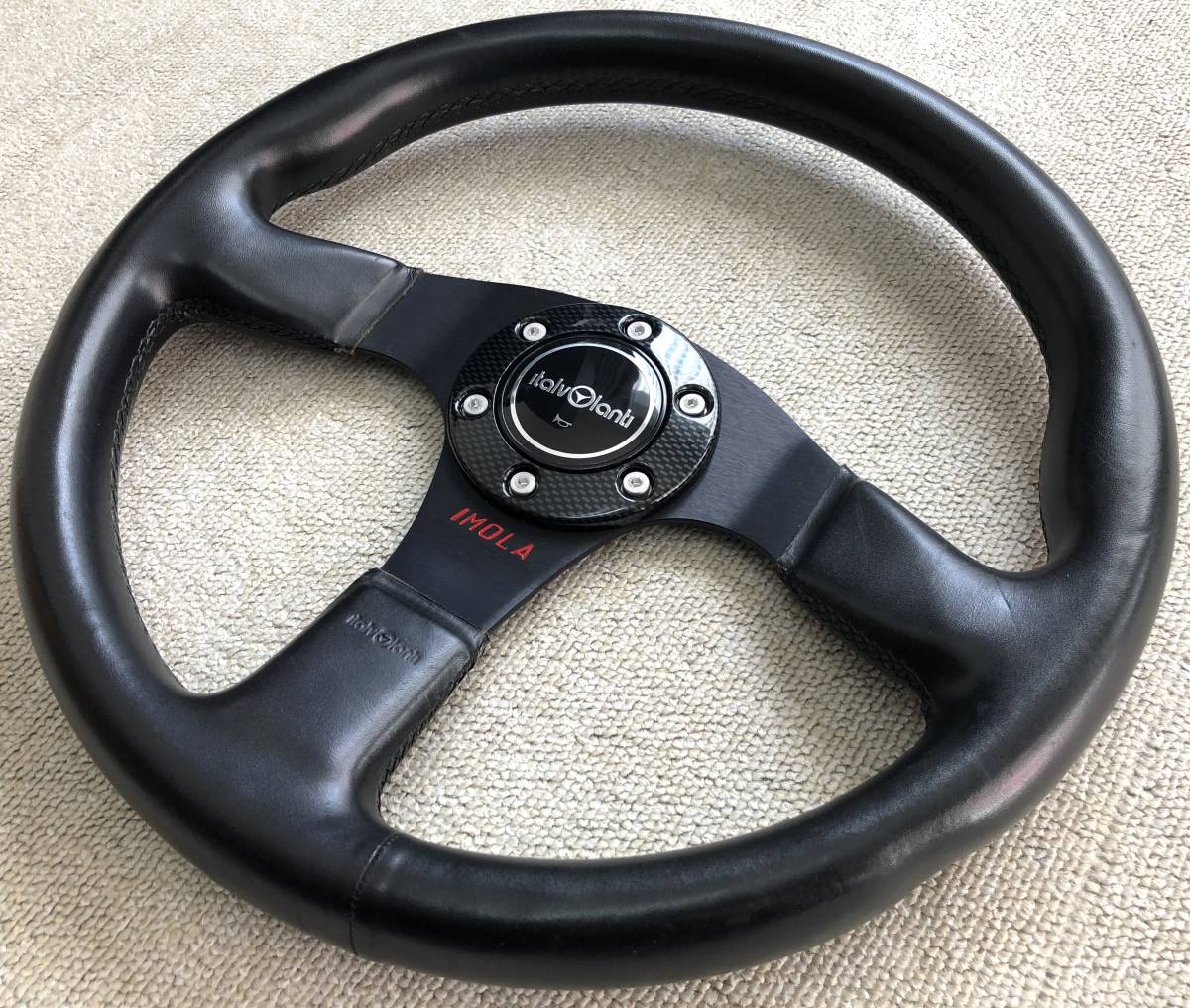 italvolanti IMOLA レザーステアリング35φ ホーンボタン付き