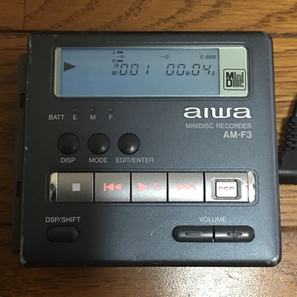 ぱ*ん様 ジャンク品☆Aiwa アイワAMーF3 ポータブルMDレコーダー ぱ*ん