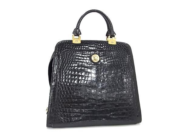 希少☆GINO TROMBA シャインクロコダイル ショルダー付クラッチバッグ