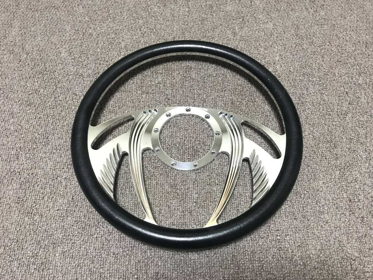 ビレットフレイムスステアリング 9穴14インチ黒ハーフラップ タホ