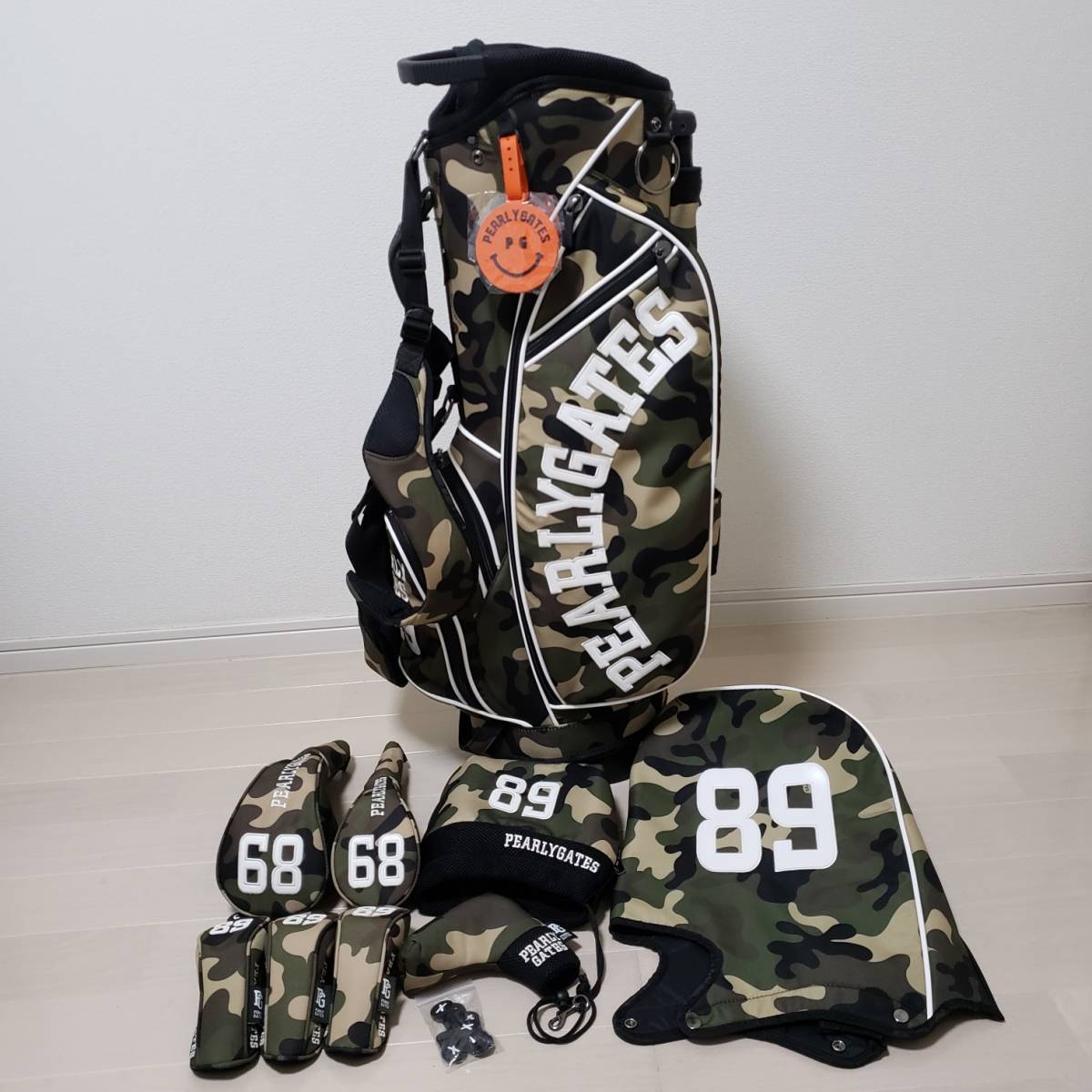 PEARLY GATES 迷彩ゴルフバッグ 89 スタンド ヘッドカバー付 PEARLY