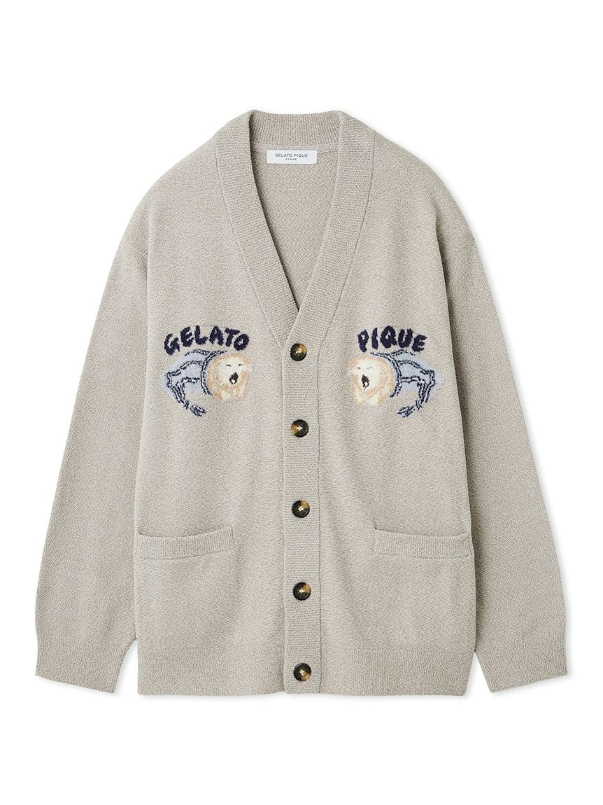 HOMME】sleeping cat ジャガードカーディガン(カーディガン・ガウン