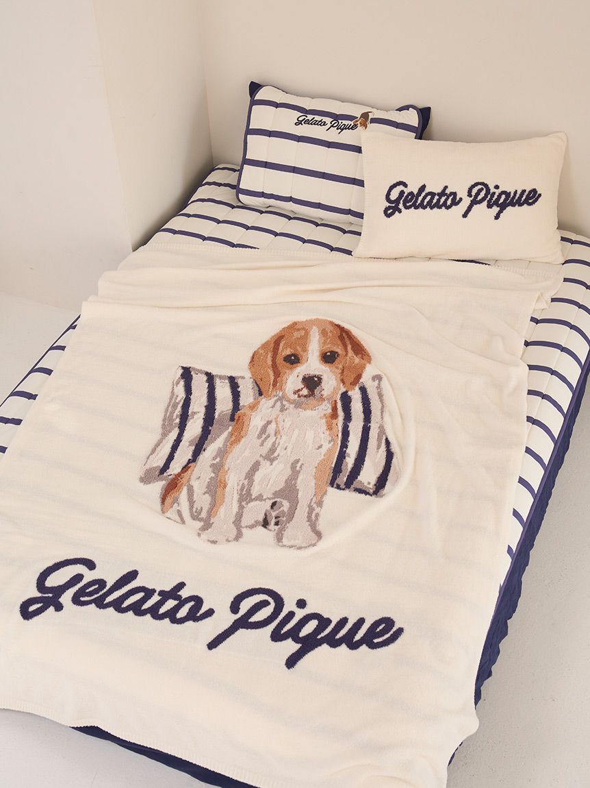 Sleep】【UNISEX】エアリーモコプレイフルDOGジャガードマルチカバー