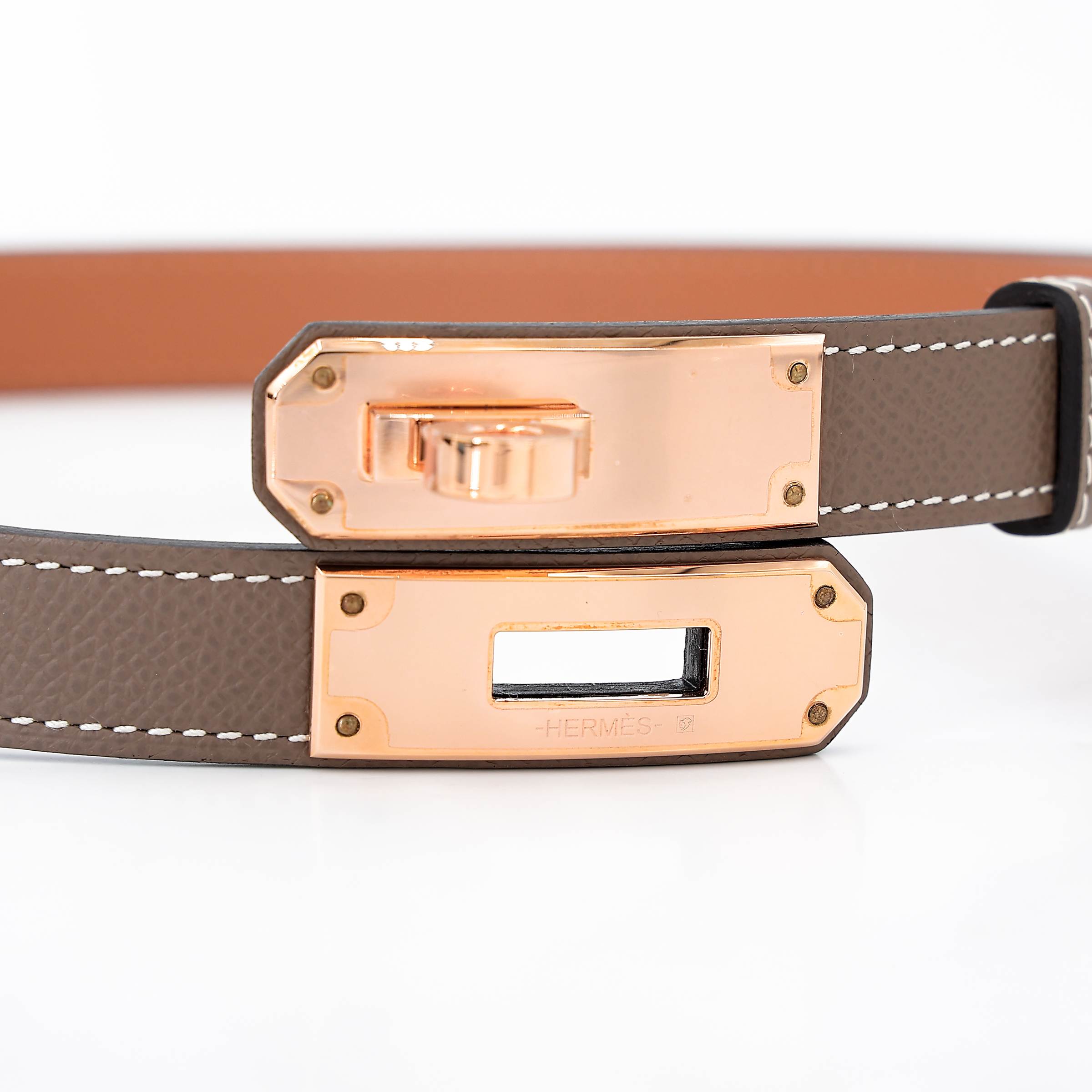 24時間限定値下げ】HERMES ケリーベルト 18 エトゥープゴールド金具