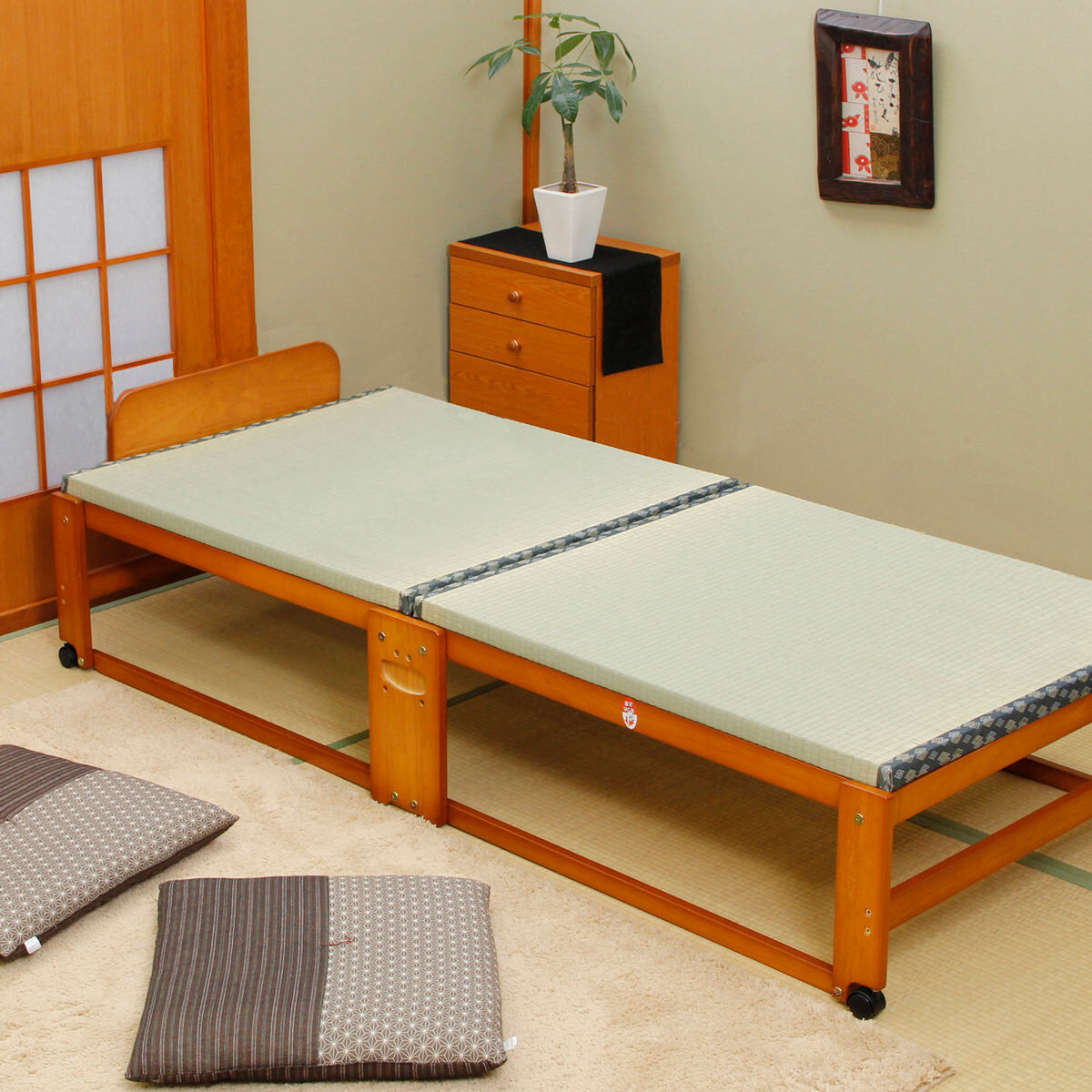 中居木工 畳ベッド ハイタイプ S BR ベッド 折りたたみ 寝具 シングル