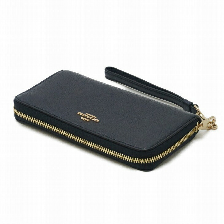 コーチ COACH 財布 レディース 長財布 ロゴ ストラップ ラウンド
