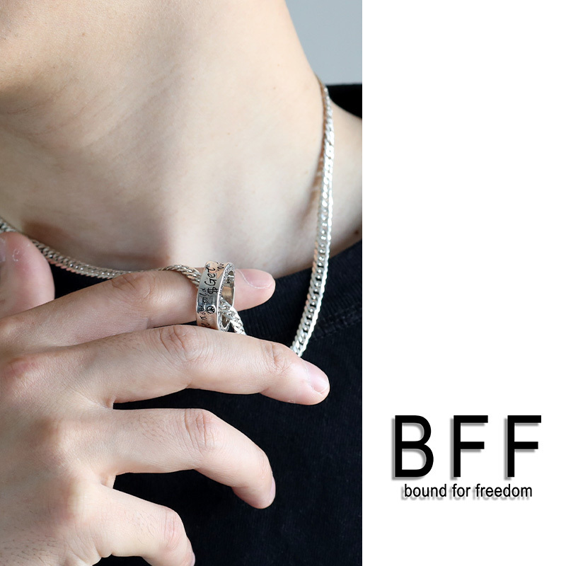 BFF ブランド RAKUGAKIリング ネックレス シルバー925 ダブル喜平