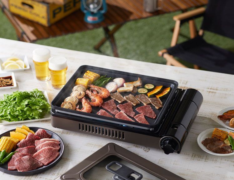 カセットガスホットプレート 焼き上手さんβ ブラウン CB-GHP-B IWATANI
