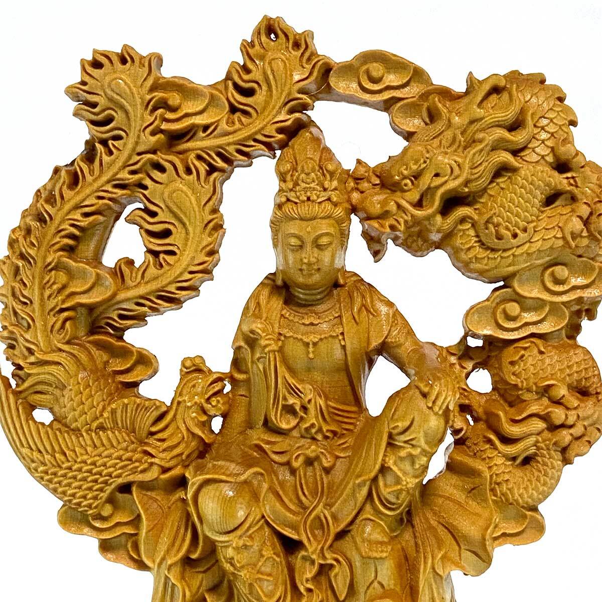 観音菩薩 仏像 木像 観世音菩薩 観自在菩薩 観音様 観音 龍 鳳凰 般若