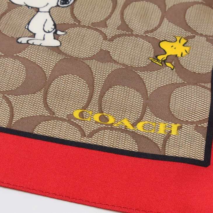 コーチ COACH スカーフ レディース シルク コラボ スヌーピー SNOOPY