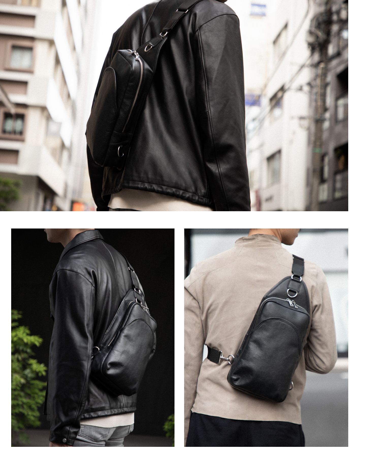 GUIONNET NOIR ボディバッグ ワンショルダーバッグ 本革 ギオネ