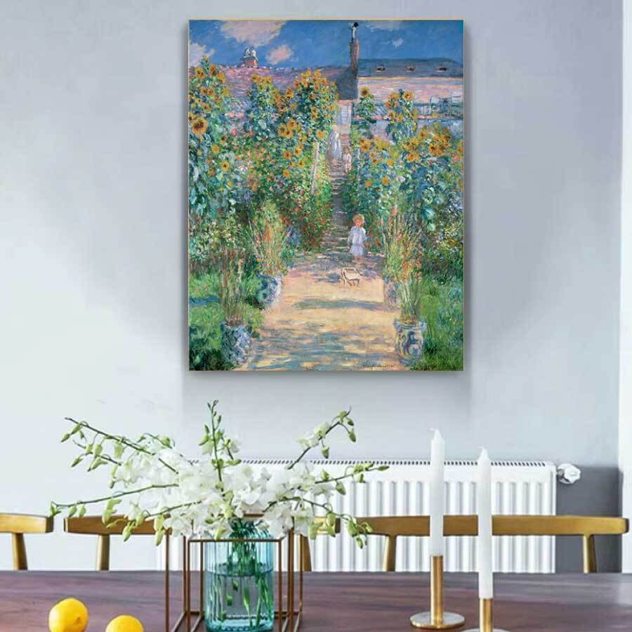 クロード モネ ヴェトゥイユのモネの庭 パネル 40cm×50cm 名画 絵画