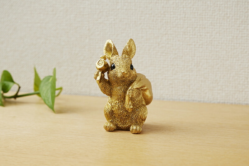 開運グッズ 効果絶大 玄関 置き物 金運アップ 金運黄金縁起物 うさぎ