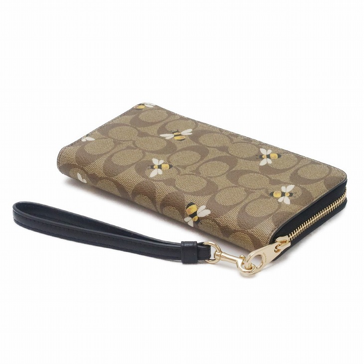 コーチ COACH 財布 レディース 長財布 ストラップ ラウンドファスナー
