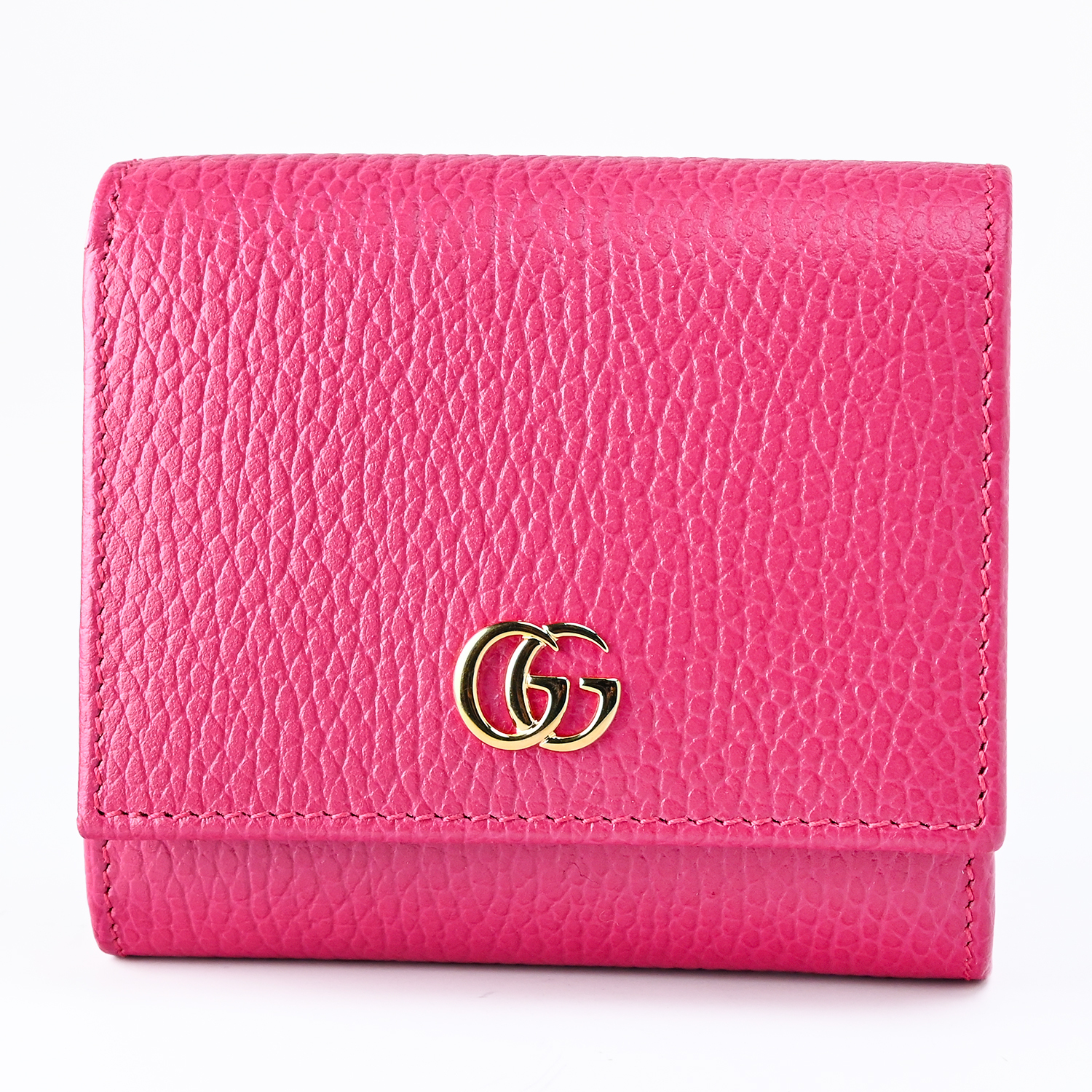 Gucci 三つ折り財布 レザー ピンク マゼンダ GUCCI（グッチ） 三つ折り