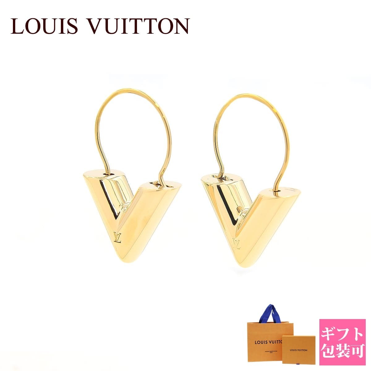 ルイヴィトン LOUIS VUITTON エッセンシャル V ピアス 片方のみ ルイ