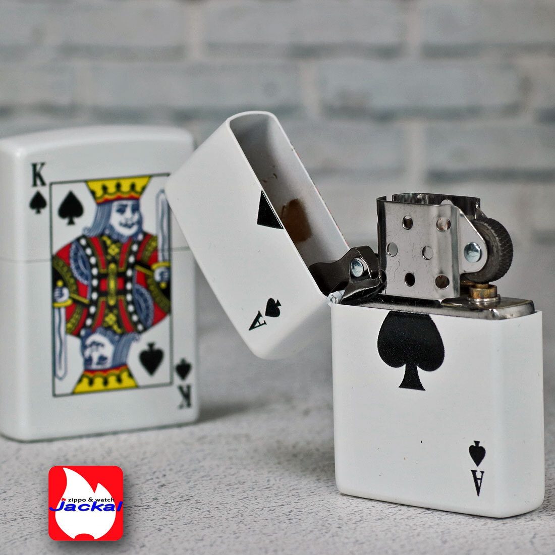 名入れ】 zippo(ジッポーライター)トランプデザイン SPADEの エースと