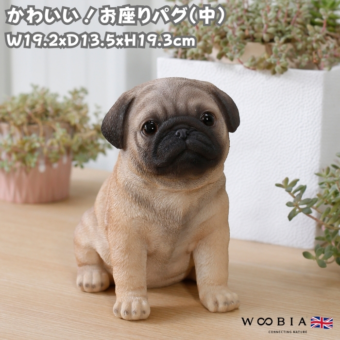 かわいい 犬 置物 お座り パグ 玄関 動物 おしゃれ トイレ 贈り物