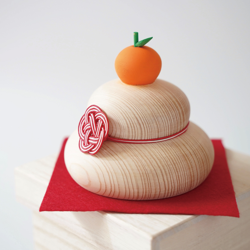 鏡餅 木製 かがみもち ヒノキ お正月飾り ウサギ 卯 兎 縁起物 お餅