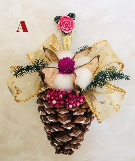 アートフラワー【松ぼっくりオーナメント】フラワー ギフト クリスマス