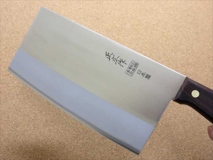 関の刃物】【中華包丁 19.5cm(195mm) 】正広 角小型 薄口 本割込三合鋼