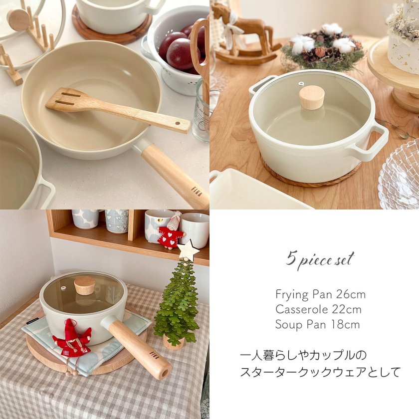 フライパン 鍋 5点セット フライパンセット FIKA 両手鍋 新築祝い 結婚