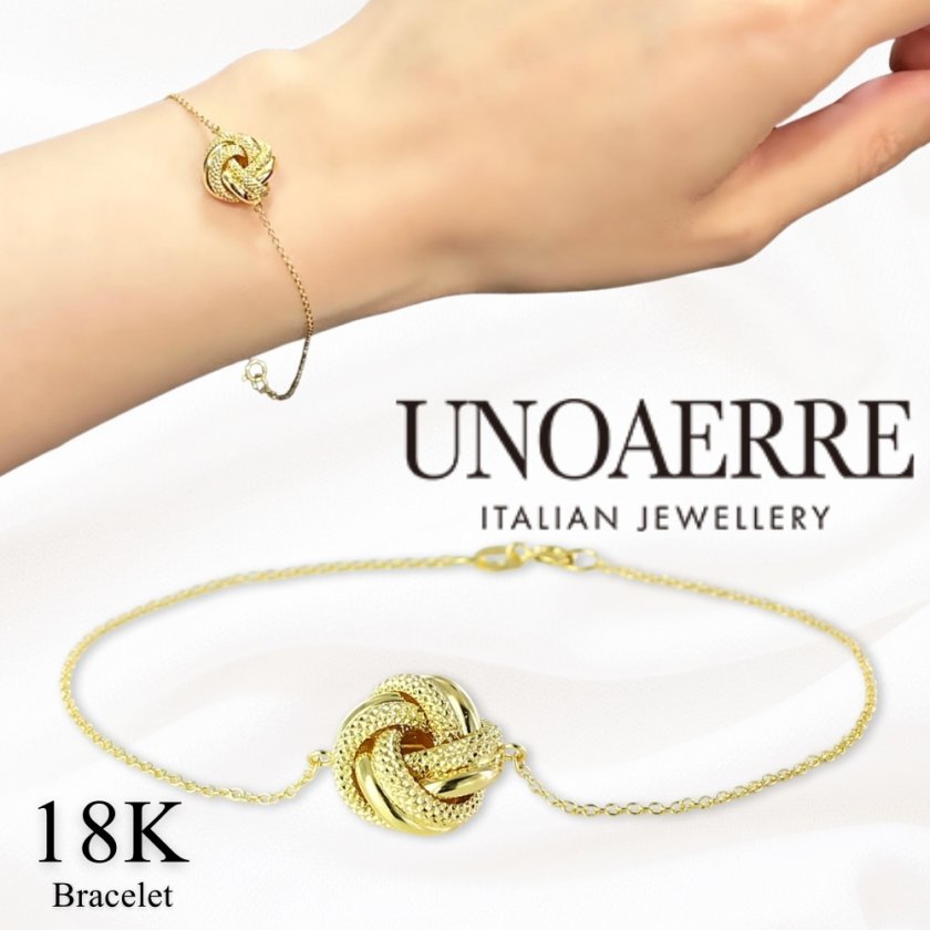 ラッピング済 ギフトセット ウノアエレ 18金 ブレスレット K18 18K