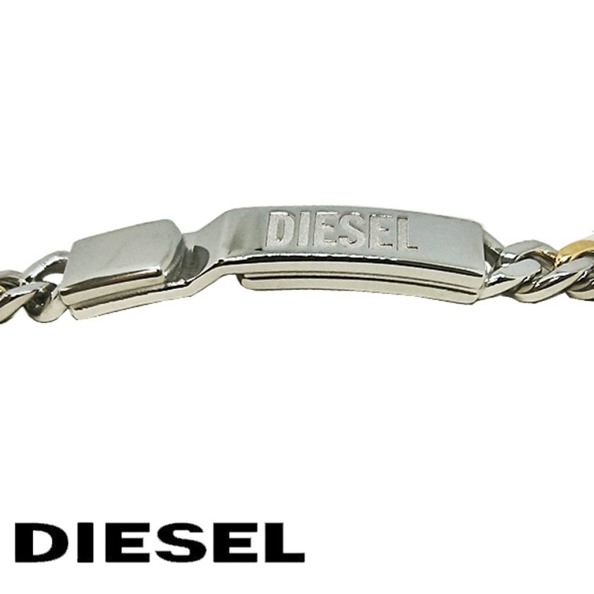 DIESEL ディーゼル ブレスレット ロゴプレート チェーン ステンレス