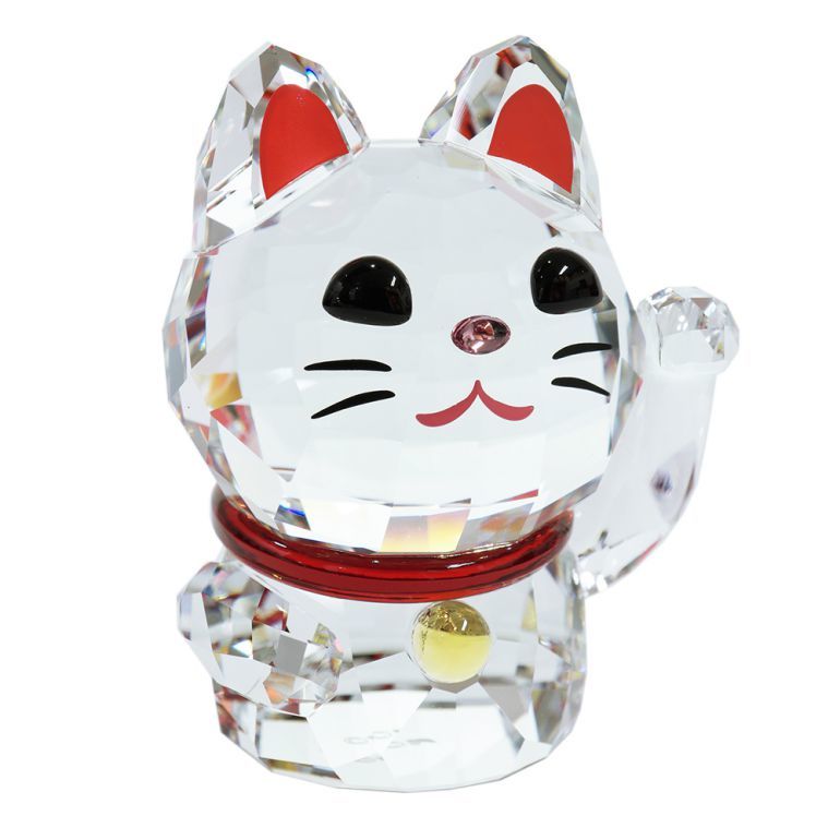 スワロフスキー クリスタルフィギュア 招き猫 Lucky Cat 縁起物