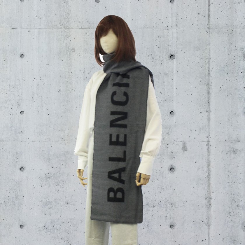 バレンシアガ BALENCIAGA マフラー ストール 530047 420B0 グレー