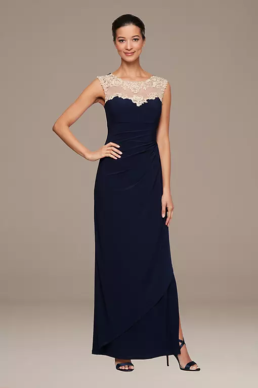 Sleeveless Lace and Satin A-Line Dress with Jacket | David's Bridal