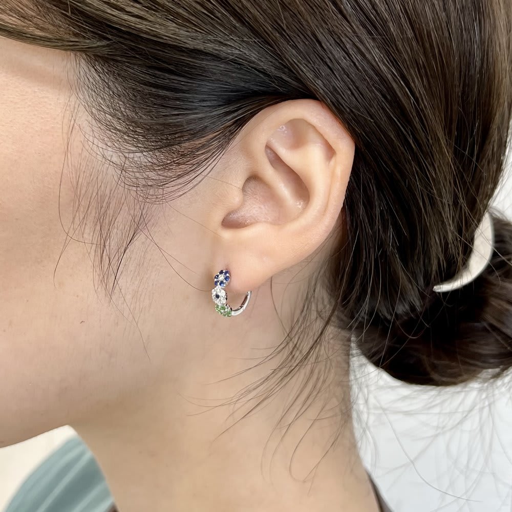 STAR JEWELRY K18 マルチカラーサファイアピアス（片耳用）を2個