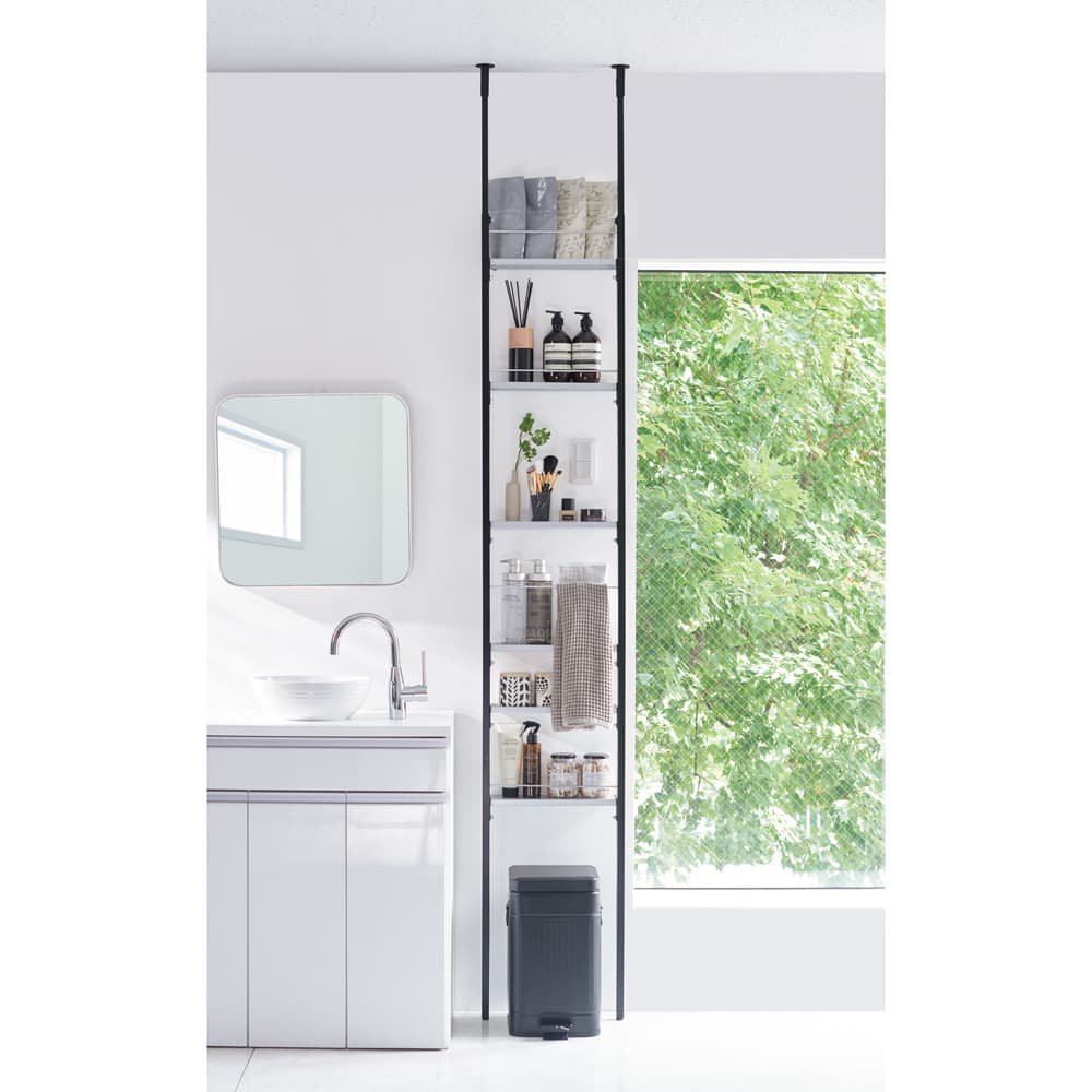 超薄型突っ張りディスプレイ収納ラック 幅40cmタイプ 奥行12cm高さ