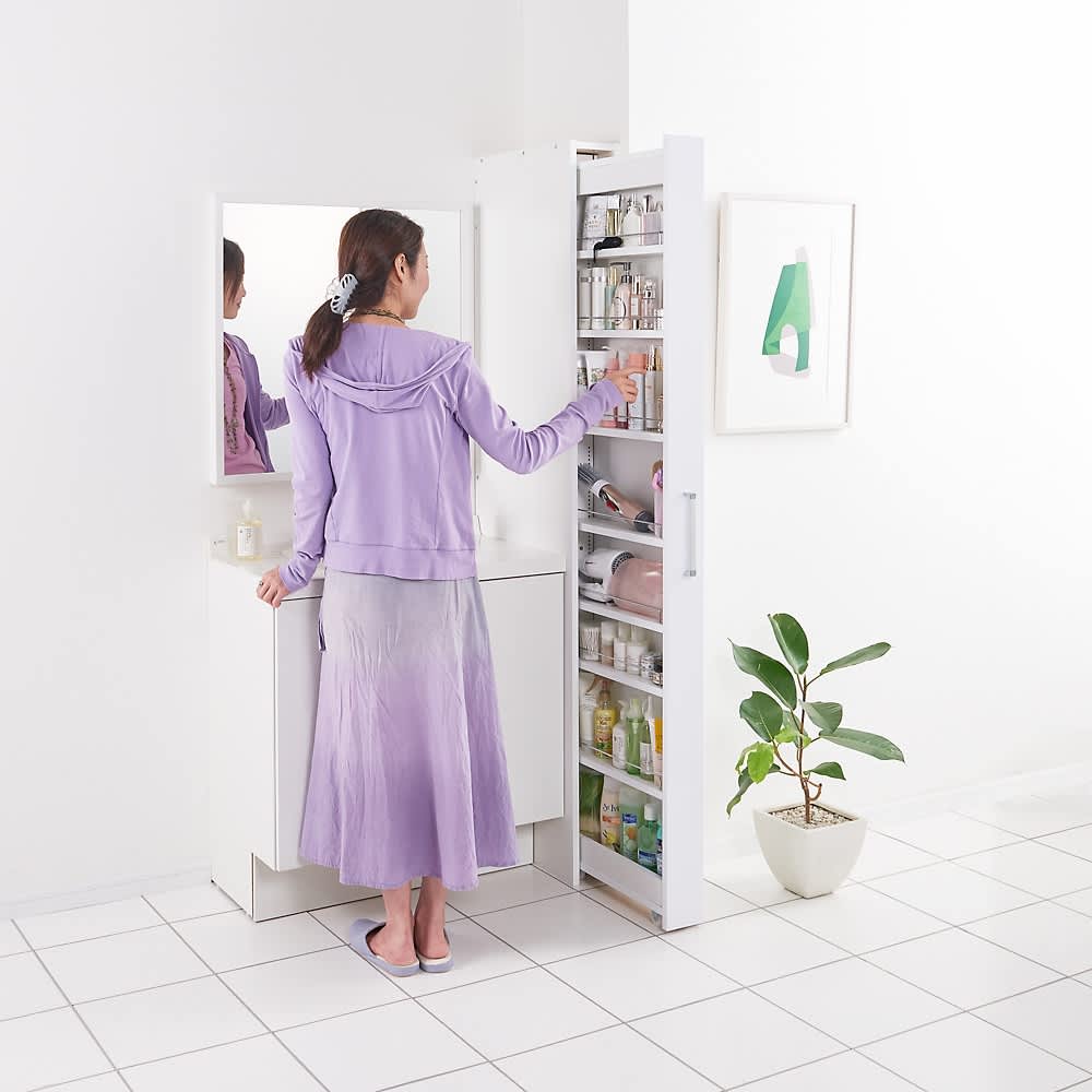 ボックス付きリバーシブル すき間収納庫 幅15奥行47cm 通販 - ディノス