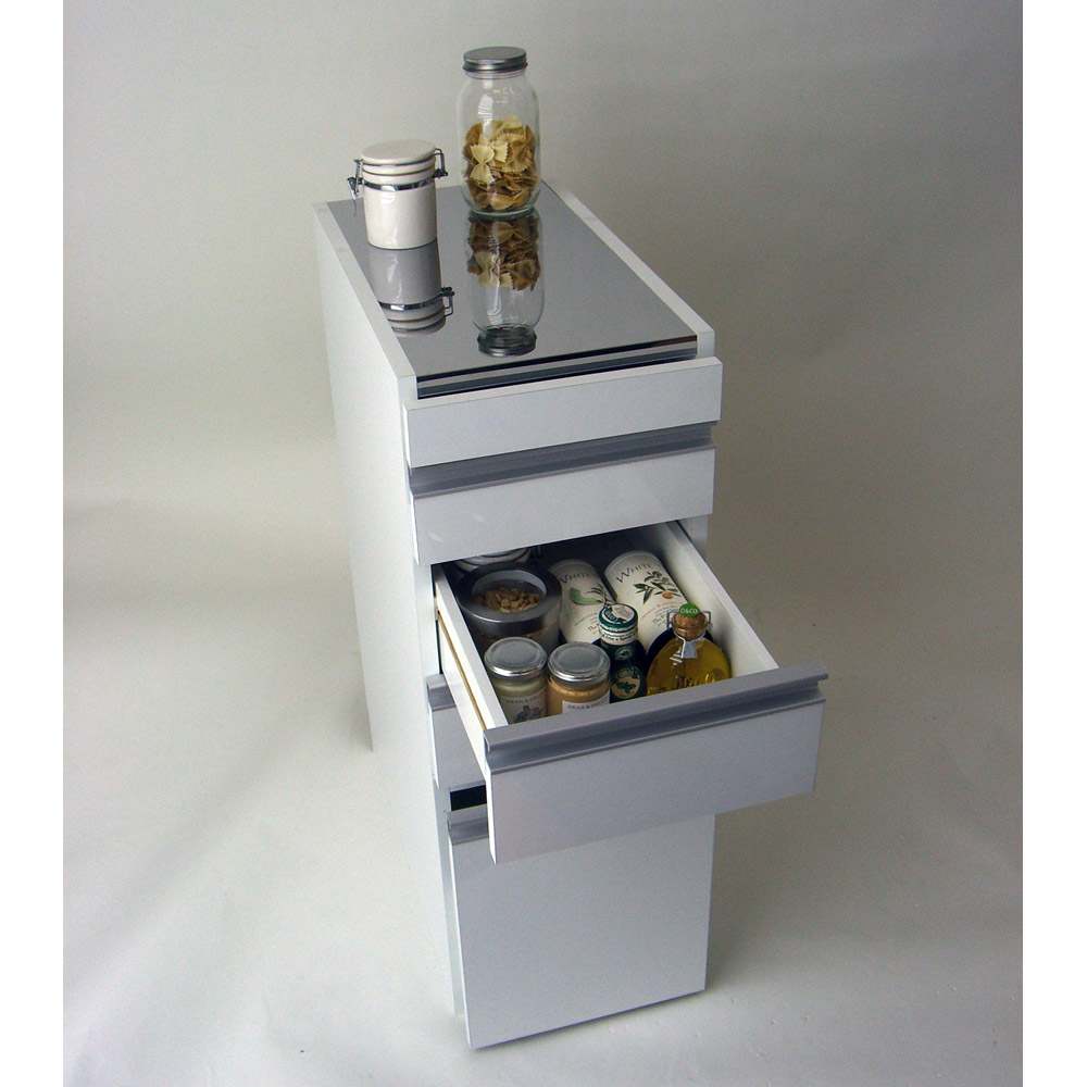 幅20奥行55高さ85cm］ダブルステンレス天板隙間収納庫 日本製 光沢